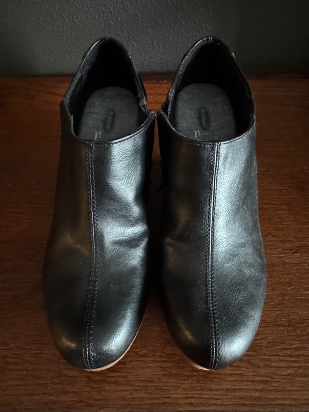 Dr. Scholl's Black Leather Ankle Booties